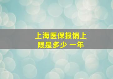 上海医保报销上限是多少 一年